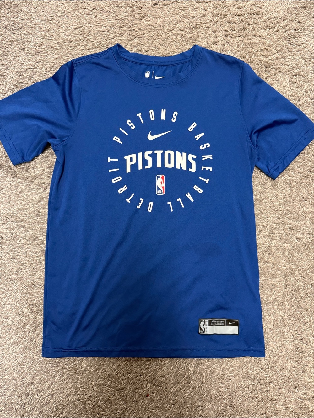 EUC Detroit Pistons Youth Nike Dri-Fit Tee, Size YLG (14/16)
